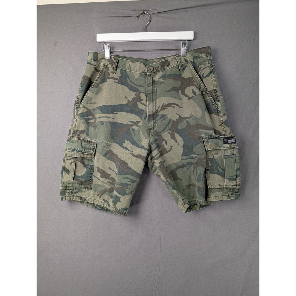 Wrangler Authentic Issue Real Comfortable Jeans Mens Camo Cargo‎ Shorts 36